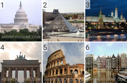 Answer to 101 Pics game Capitals Levels 1, 2, 3, 4, 5, 6