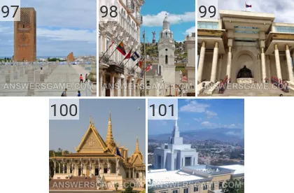 Answer to 101 Pics game Capitals Levels 97, 98, 99, 100, 101