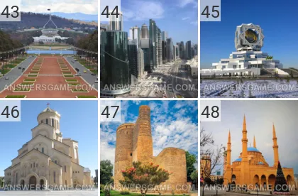 Answer to 101 Pics game Capitals Levels 43, 44, 45, 46, 47, 48
