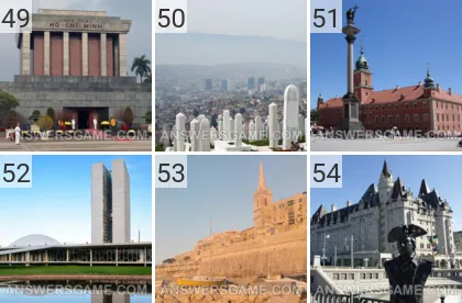 Answer to 101 Pics game Capitals Levels 49, 50, 51, 52, 53, 54
