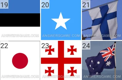 Lösung für das Spiel 101 Bild Fahnen Levels 19, 20, 21, 22, 23, 24