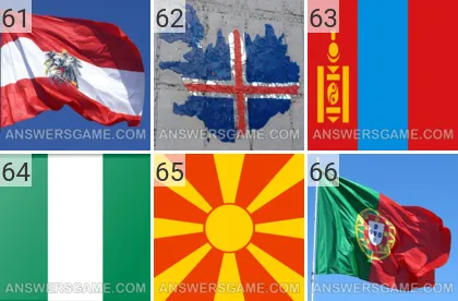Lösung für das Spiel 101 Bild Fahnen Levels 61, 62, 63, 64, 65, 66