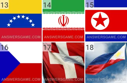 Lösung für das Spiel 101 Bild Fahnen Levels 13, 14, 15, 16, 17, 18