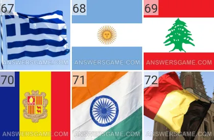 Lösung für das Spiel 101 Bild Fahnen Levels 67, 68, 69, 70, 71, 72