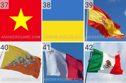 Lösung für das Spiel 101 Bild Fahnen Levels 37, 38, 39, 40, 41, 42