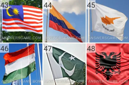 Lösung für das Spiel 101 Bild Fahnen Levels 43, 44, 45, 46, 47, 48