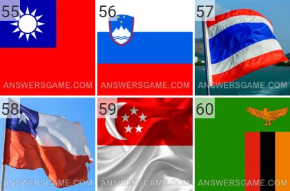 Lösung für das Spiel 101 Bild Fahnen Levels 55, 56, 57, 58, 59, 60