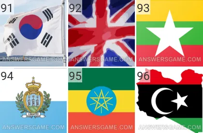 Lösung für das Spiel 101 Bild Fahnen Levels 91, 92, 93, 94, 95, 96