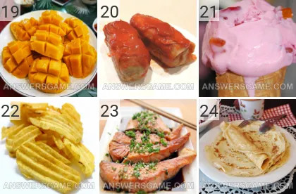 Solution du jeu 101 image Nourriture niveaux 19, 20, 21, 22, 23, 24