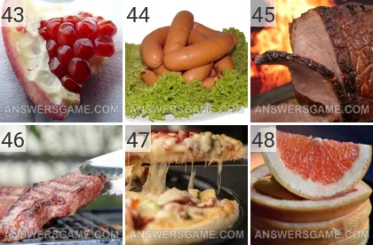 Solution du jeu 101 image Nourriture niveaux 43, 44, 45, 46, 47, 48