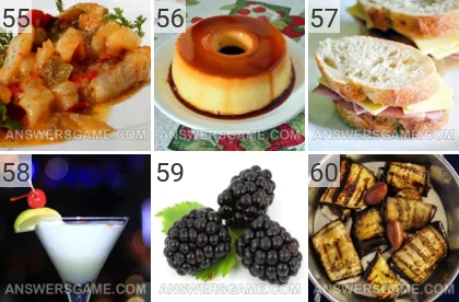 Solution du jeu 101 image Nourriture niveaux 55, 56, 57, 58, 59, 60