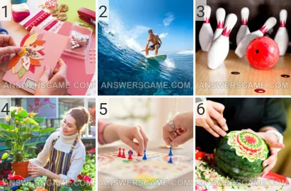 Lösung für das Spiel 101 Bild Hobbys Levels 1, 2, 3, 4, 5, 6