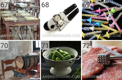 Answer to 101 Pics game Kitchen Levels 67, 68, 69, 70, 71, 72