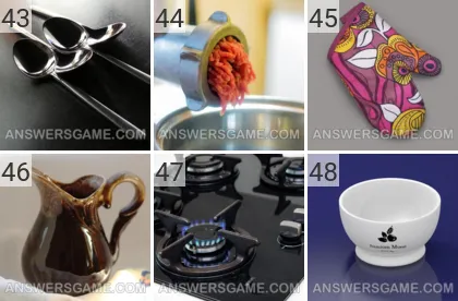 Answer to 101 Pics game Kitchen Levels 43, 44, 45, 46, 47, 48