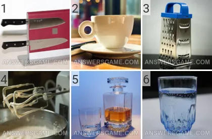 Answer to 101 Pics game Kitchen Levels 1, 2, 3, 4, 5, 6