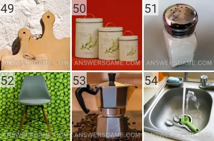 Answer to 101 Pics game Kitchen Levels 49, 50, 51, 52, 53, 54