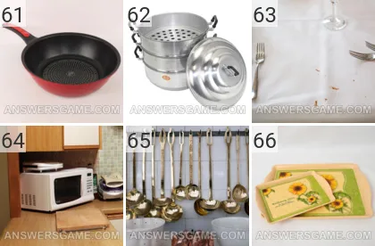 Answer to 101 Pics game Kitchen Levels 61, 62, 63, 64, 65, 66