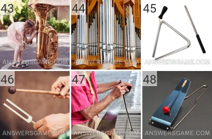 Answer to 101 Pics game Music Levels 43, 44, 45, 46, 47, 48