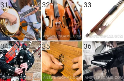 Answer to 101 Pics game Music Levels 31, 32, 33, 34, 35, 36