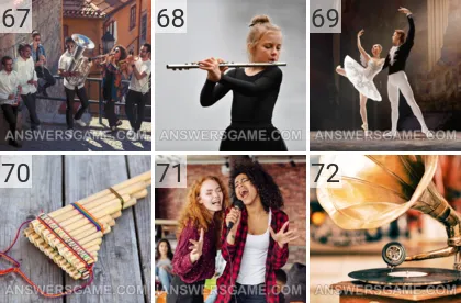 Answer to 101 Pics game Music Levels 67, 68, 69, 70, 71, 72