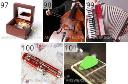 Answer to 101 Pics game Music Levels 97, 98, 99, 100, 101