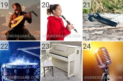 Answer to 101 Pics game Music Levels 19, 20, 21, 22, 23, 24