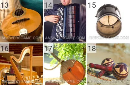 Answer to 101 Pics game Music Levels 13, 14, 15, 16, 17, 18