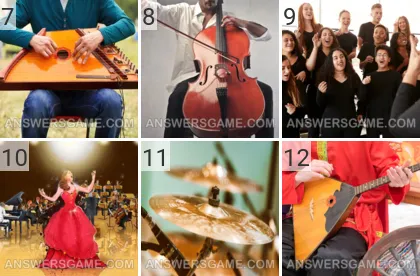 Answer to 101 Pics game Music Levels 7, 8, 9, 10, 11, 12
