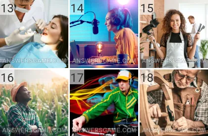 Solution du jeu 101 image Professions niveaux 13, 14, 15, 16, 17, 18