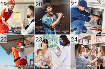 Solution du jeu 101 image Professions niveaux 19, 20, 21, 22, 23, 24