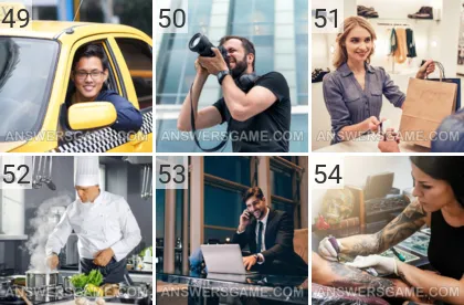 Solution du jeu 101 image Professions niveaux 49, 50, 51, 52, 53, 54