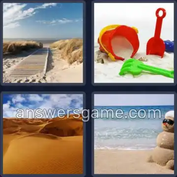 4 Bilder 1 Wort 4 Buchstaben SAND