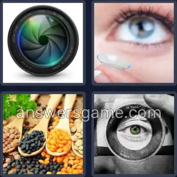 4 Bilder 1 Wort 5 Buchstaben LINSE
