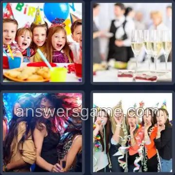 4 Bilder 1 Wort 5 Buchstaben PARTY