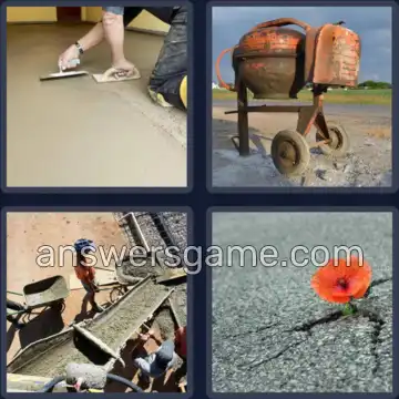 4 Bilder 1 Wort 5 Buchstaben BETON