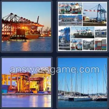 4 Bilder 1 Wort 5 Buchstaben HAFEN