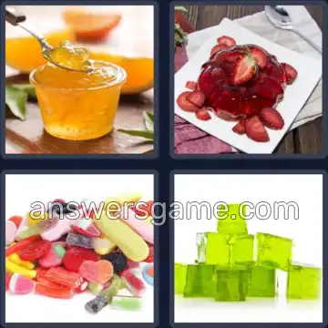 4 Bilder 1 Wort 5 Buchstaben GELEE