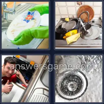 4 Bilder 1 Wort 5 Buchstaben SPÜLE