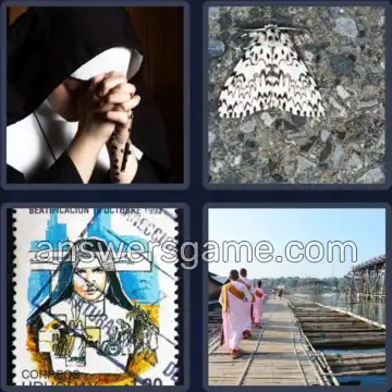 4 Bilder 1 Wort 5 Buchstaben NONNE