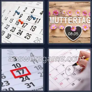 4 Bilder 1 Wort 5 Buchstaben DATUM