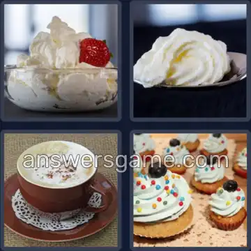 4 Bilder 1 Wort 5 Buchstaben SAHNE