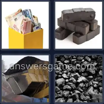4 Bilder 1 Wort 5 Buchstaben KOHLE