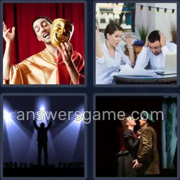 4 Bilder 1 Wort 5 Buchstaben DRAMA