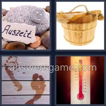 4 Bilder 1 Wort 5 Buchstaben SAUNA