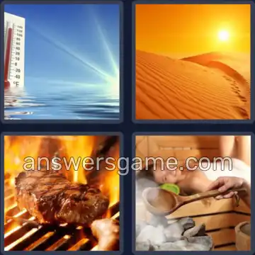 4 Bilder 1 Wort 5 Buchstaben HITZE