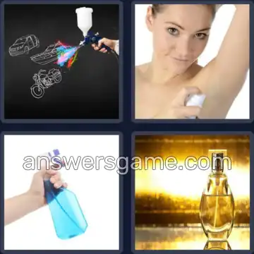 4 Bilder 1 Wort 5 Buchstaben SPRAY