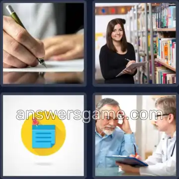 4 Bilder 1 Wort 5 Buchstaben NOTIZ