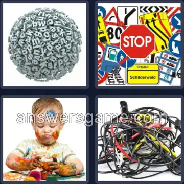 4 Bilder 1 Wort 5 Buchstaben CHAOS