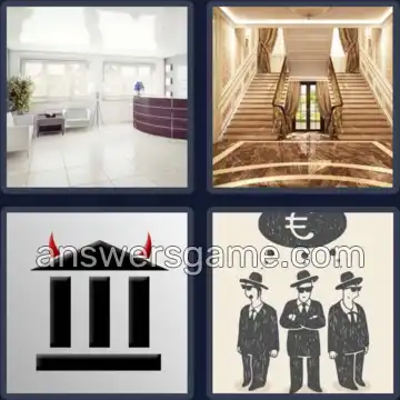 4 Bilder 1 Wort 5 Buchstaben LOBBY