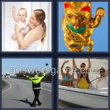 4 Bilder 1 Wort 6 Buchstaben WINKEN